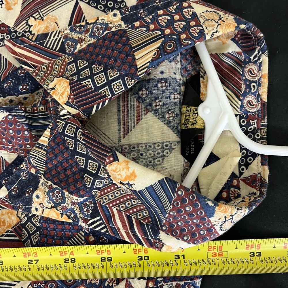Vintage Sears Western Wear Pearl Snap Short Sleeve Geometric Casual Shirt 16.5 L - Picture 9 of 10